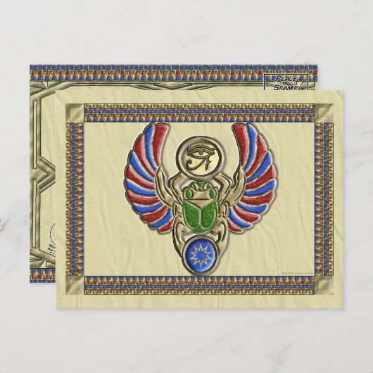 Carte Postale Oeil de Horus Scarab (Devant / Derrière)