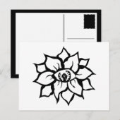 Carte Postale oeil de poing noir de la fleur (Devant / Derrière)