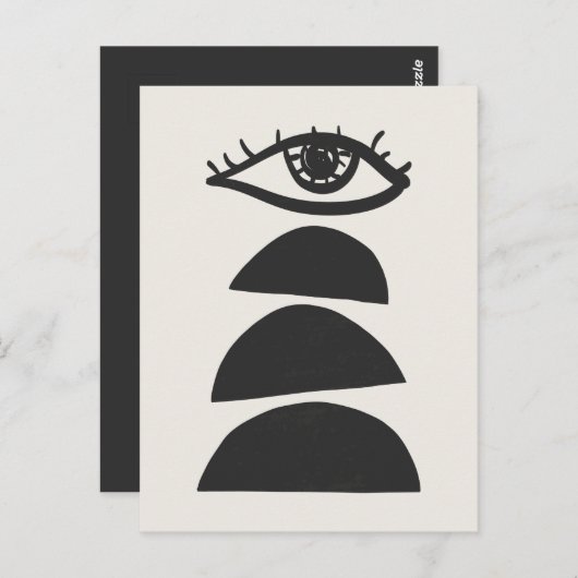 Carte Postale oeil de vision Abstrait avec équilibrage pierres t (Devant / Derrière)