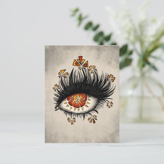 Carte Postale Œil Étrange d'Art Numérique Sombre de Lava (Debout devant)