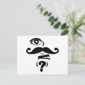 Carte Postale OEil Moustache U une question (Debout devant)