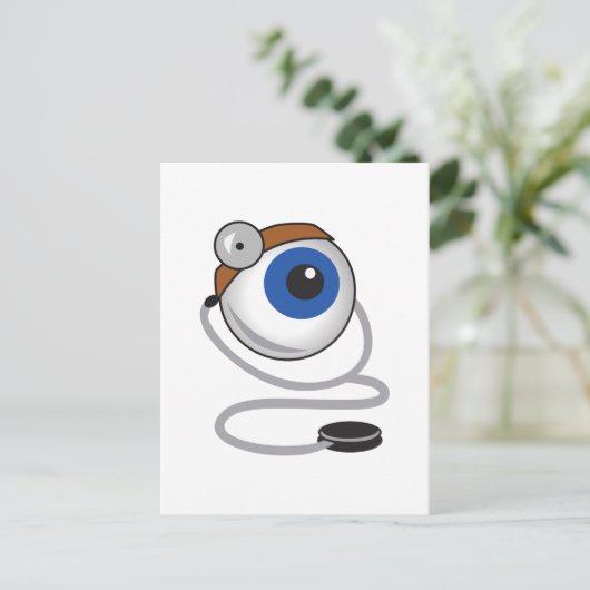 CARTE POSTALE OEIL OPTOMITRISTE (Debout devant)