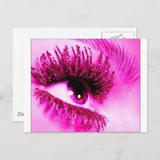 Carte Postale Oeil rose (Devant / Derrière)