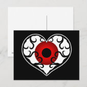 Carte Postale Oeil rouge dans le coeur (Devant / Derrière)