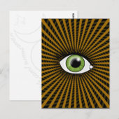 Carte Postale Œil vert hypnotique (Devant / Derrière)