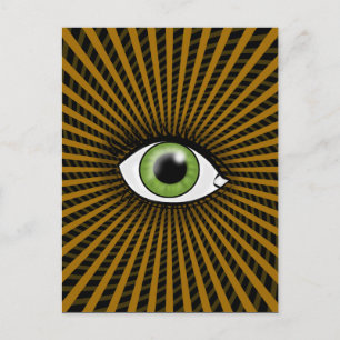 Carte Postale Œil vert hypnotique