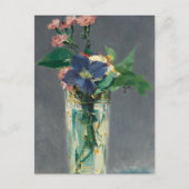 Carte Postale Oeillets et clématites dans un vase de cristal de  (Devant)