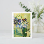 Carte Postale Oeillets Verre Vie Permanente Van Gogh Art (Debout devant)