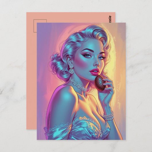 Carte Postale OEuf de chocolat à l'épingle longue (Devant / Derrière)