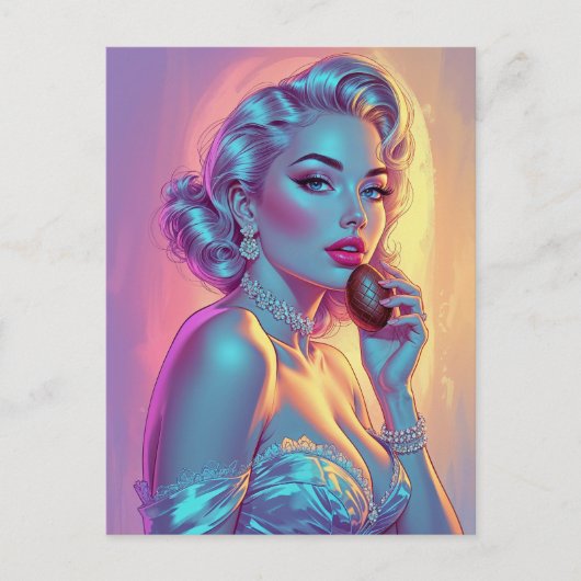 Carte Postale OEuf de chocolat à l'épingle longue (Devant)