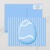 Carte postale Oeuf de Pâques (bleu) (Devant / Derrière)