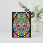 Carte Postale Œuf de Pâques Design Psychédélique (Debout devant)