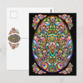 Carte Postale Œuf de Pâques Design Psychédélique (Devant / Derrière)