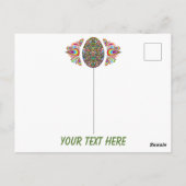 Carte Postale Œuf de Pâques Design Psychédélique (Dos)