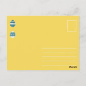 Carte Postale Œuf décoré jaune et bleu drôle (Dos)