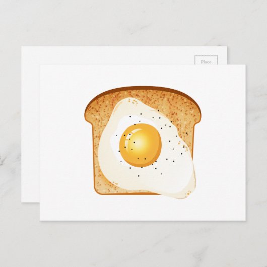 Carte Postale OEuf frit sur toast (Devant / Derrière)