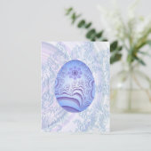 Carte Postale Oeuf Peint bleu clair et violet (Debout devant)