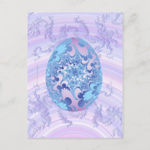 Carte Postale Oeuf peint en bleu et violet