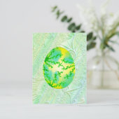 Carte Postale Oeuf peint vert et jaune (Debout devant)