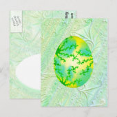 Carte Postale Oeuf peint vert et jaune (Devant / Derrière)