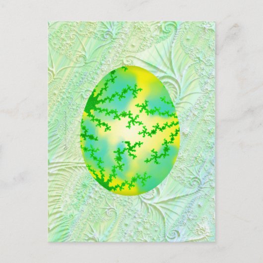 Carte Postale Oeuf peint vert et jaune (Devant)