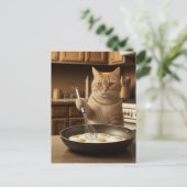 Carte Postale Oeufs De Cuisine De Chat Gingembre Adorable Pour L (Debout devant)