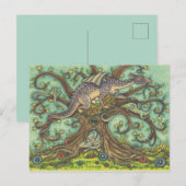 CARTE POSTALE OEUFS DE DRAGON, FAUTEUILS MÉDIÉVAUX, ART FOLK IMA (Devant / Derrière)