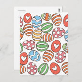 Carte Postale OEufs de Pâques colorés - Joli cadeau de vacances  (Devant / Derrière)