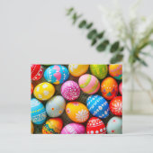 Carte Postale Œufs de Pâques colorés mignons (Debout devant)