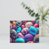 Carte Postale Oeufs de Pâques Festifs Décoratifs (Debout devant)