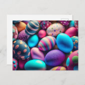 Carte Postale Oeufs de Pâques Festifs Décoratifs (Devant / Derrière)