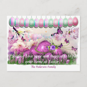 Carte Postale Œufs de Pâques Joyeuses Fleurs de Jardin Printaniè