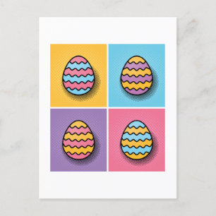 Carte Postale Oeufs de Pâques Pop Art esthétique