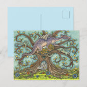 CARTE POSTALE OEUFS DRAGON, CHEVEUX MÉDIÉVAL, OEUVRE DE FOLK IMA (Devant / Derrière)