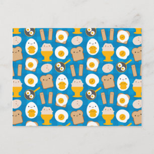 Carte Postale Oeufs Kawaii Pour Le Petit Déjeuner