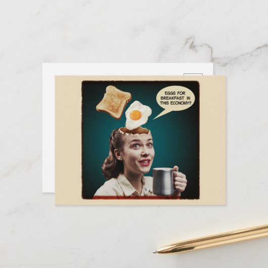 Carte Postale Oeufs Surréels Pour Le Petit Déjeuner, Dans cette (Devant/Arrière en situation)