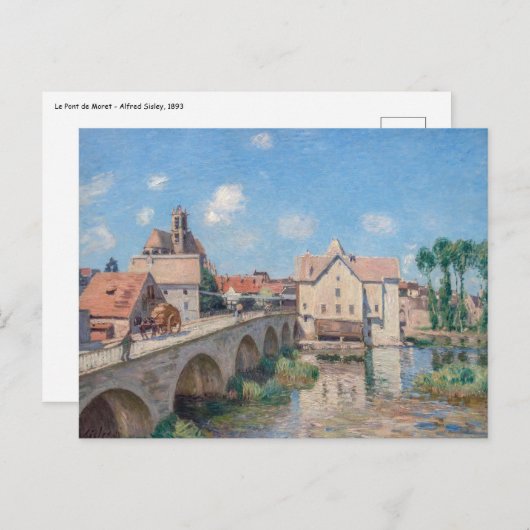 Carte Postale OEuvre d'Alfred Sisley - Le Pont de Moret (Devant / Derrière)
