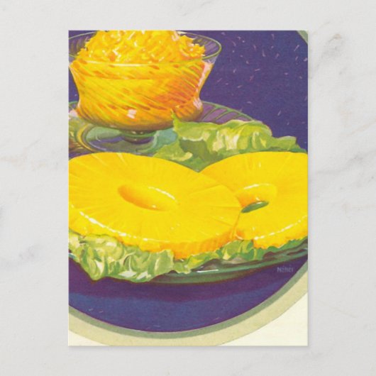 Carte Postale Oeuvre d'ananas rétro (Devant)