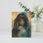 Carte Postale Oeuvre d'Anime Girl entourée de Rainbow Light (Debout devant)