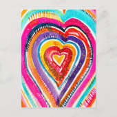 Carte Postale OEuvre d'aquarelle du coeur (Devant)