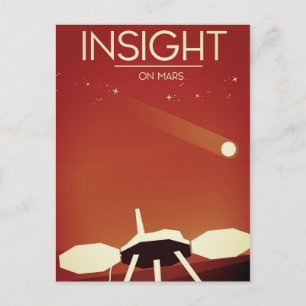 Carte Postale Œuvre d'art de l'atterrisseur Insight Mars
