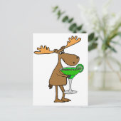 Carte Postale Œuvre d'art de l'orignal drôle buvant une Margarit (Debout devant)