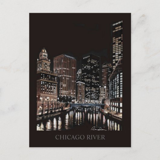 Carte Postale Œuvre d'art de rançon de la rivière de Chicago (Devant)