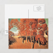 Carte Postale OEuvre d'art Grant Wood, Chêne de printemps (Devant / Derrière)