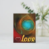 Carte Postale Œuvre d'art moderne abstraite Eye Bleu motif cool (Debout devant)