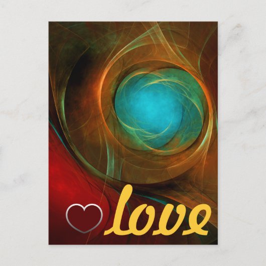 Carte Postale Œuvre d'art moderne abstraite Eye Bleu motif cool (Devant)