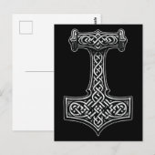Carte Postale Œuvre d'art murale représentant le marteau de Thor (Devant / Derrière)