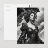 Carte Postale oeuvre d'art noir et blanc (Devant / Derrière)