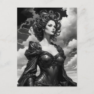 Carte Postale oeuvre d'art noir et blanc