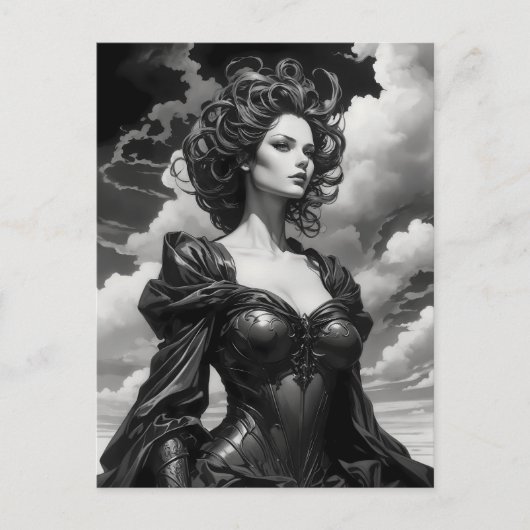 Carte Postale oeuvre d'art noir et blanc (Devant)